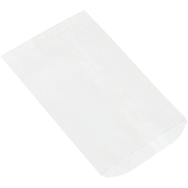 6 1/4 x 9 1/4" White Flat Merchandise Bags (BGM101W) Case Of 3000