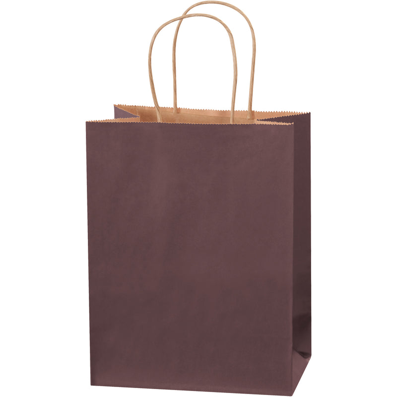 8 x 4 1/2 x 10 1/4" Brown Tinted Shopping Bags (BGS103BR) Case Of 250