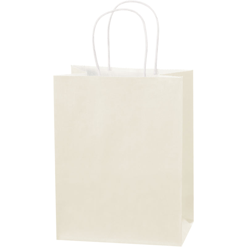 8 x 4 1/2 x 10 1/4" French Vanilla Tinted Shopping Bags (BGS103FV) Case Of 250