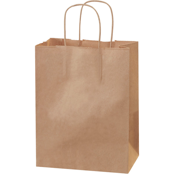 8 x 4 1/2 x 10 1/4" Kraft Paper Shopping Bags (BGS103K) Case Of 250