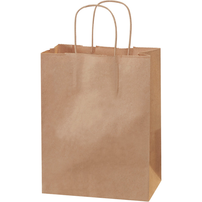 8 x 4 1/2 x 10 1/4" Kraft Paper Shopping Bags (BGS103K) Case Of 250