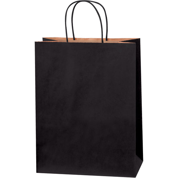 10 x 5 x 13" Black Tinted Shopping Bags (BGS104BL) Case Of 250
