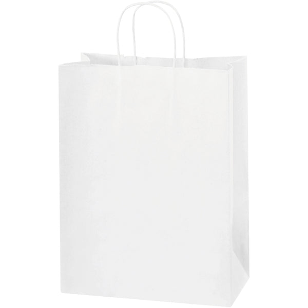 10 x 5 x 13" White Paper Shopping Bags (BGS104W) Case Of 250