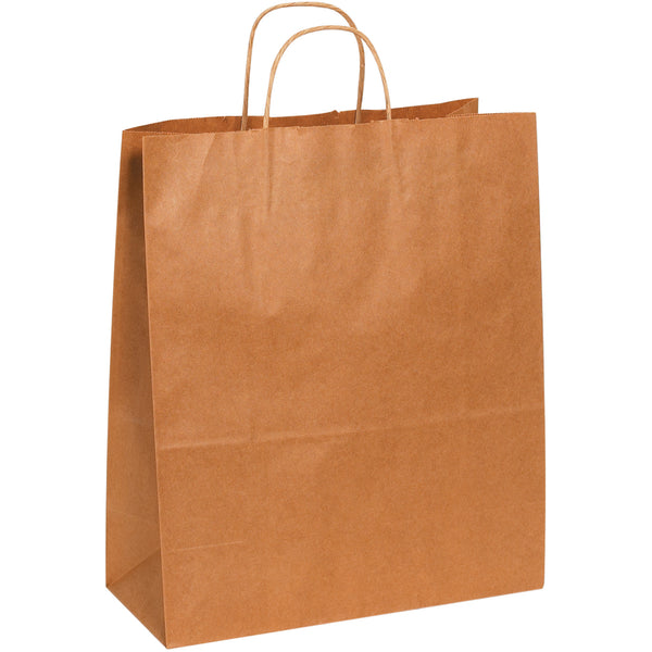 13 x 6 x 15 3/4" Kraft Paper Shopping Bags (BGS105K) Case Of 250