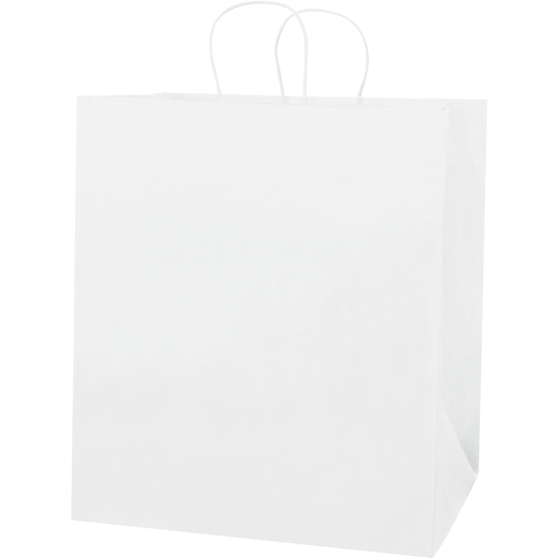 14 1/2 x 9 x 16 1/4" White Paper Shopping Bags (BGS107W) Case Of 200
