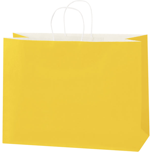 16 x 6 x 12" Buttercup Tinted Shopping Bags (BGS108BC) Case Of 250