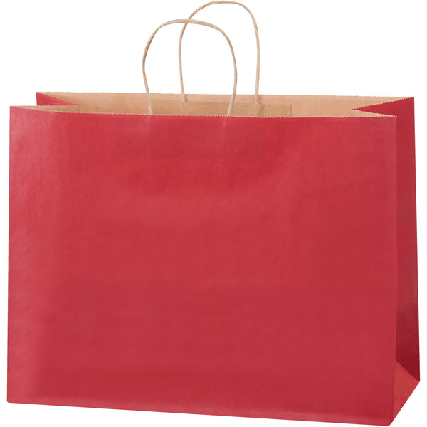 16 x 6 x 12" Scarlet Tinted Shopping Bags (BGS108SC) Case Of 250