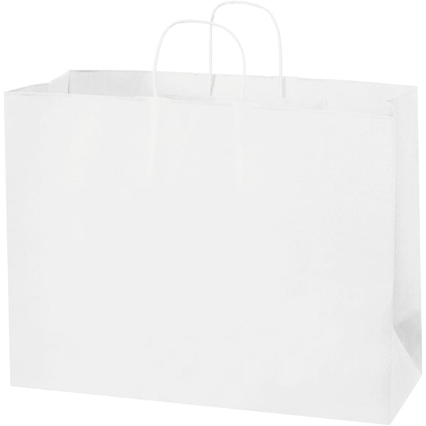 16 x 6 x 12" White Paper Shopping Bags (BGS108W) Case Of 250