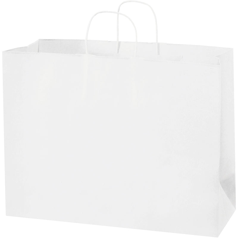 16 x 6 x 12" White Paper Shopping Bags (BGS108W) Case Of 250