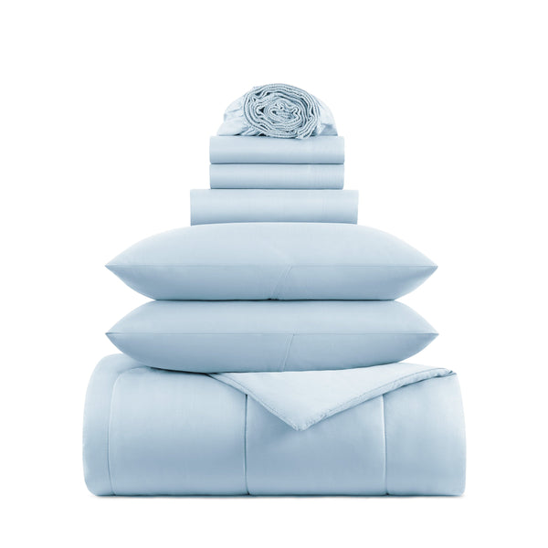 Arkwright Home Family Essentials Bed in Bag 7PC - King - Blue (P-BIAB-KG-BL) 1/EA