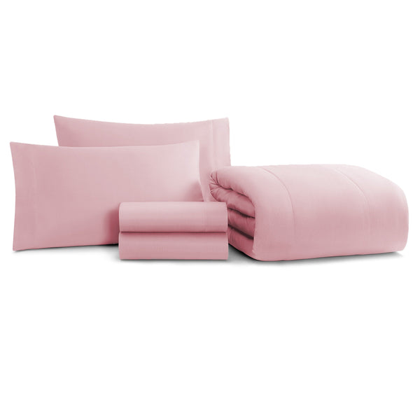 Arkwright Home Family Essentials Bed in Bag 5PC - TWIN - Rose (P-BIAB-TW--RO) 1/EA