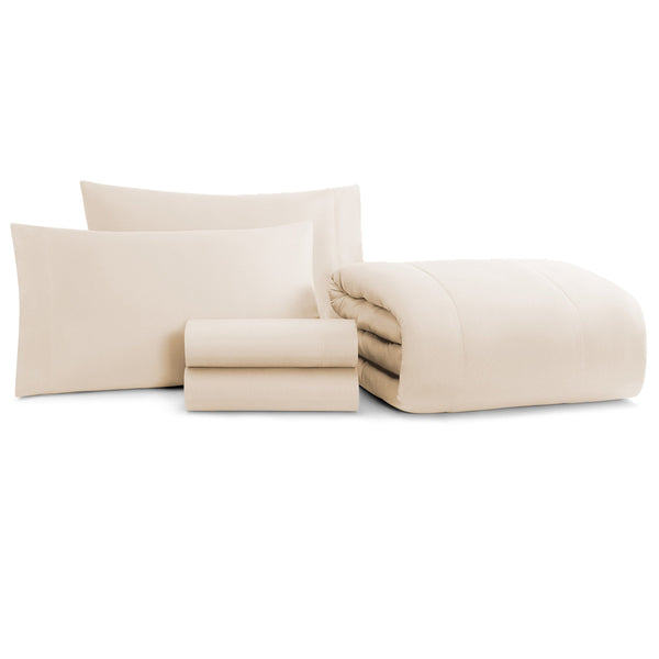 Arkwright Home Family Essentials Bed in Bag 5PC - TWIN - Beige (P-BIAB-TW-BG) 1/EA