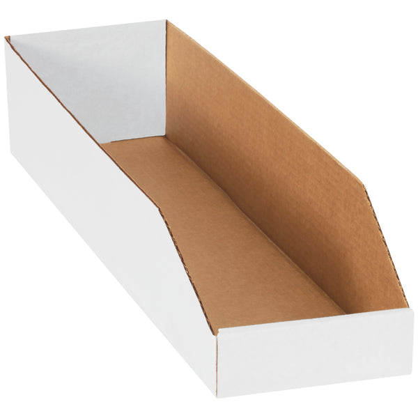 6 x 24 x 4 1/2" White Bin Boxes (BINMT624) Bundle Of 50