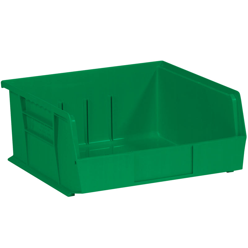 10 7/8 x 11 x 5" Green Plastic Stack & Hang Bin Boxes (BINP1111G) Case Of 6