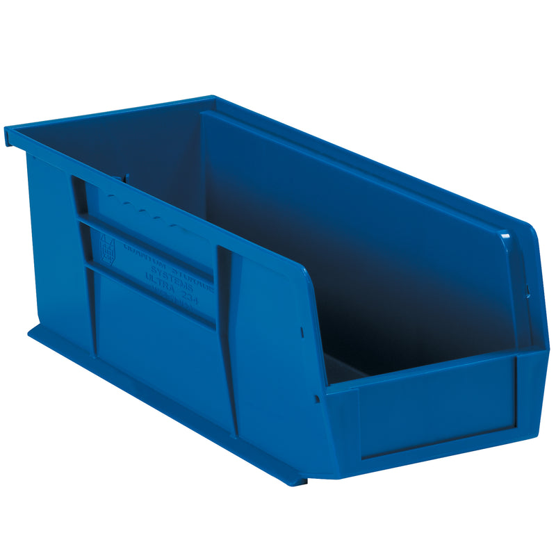 10 7/8 x 4 1/8 x 4" Blue Plastic Stack & Hang Bin Boxes (BINP1144B) Case Of 12