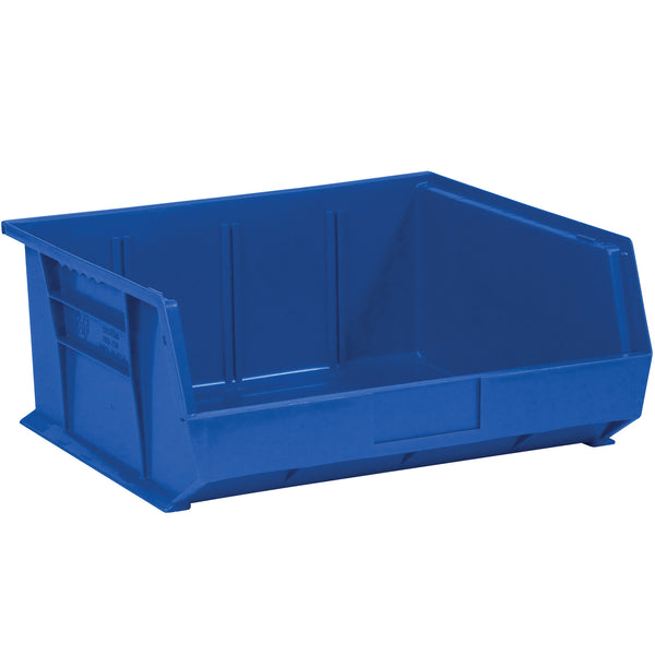 14 3/4 x 16 1/2 x 7" Blue Plastic Stack & Hang Bin Boxes (BINP1516B) Case Of 6
