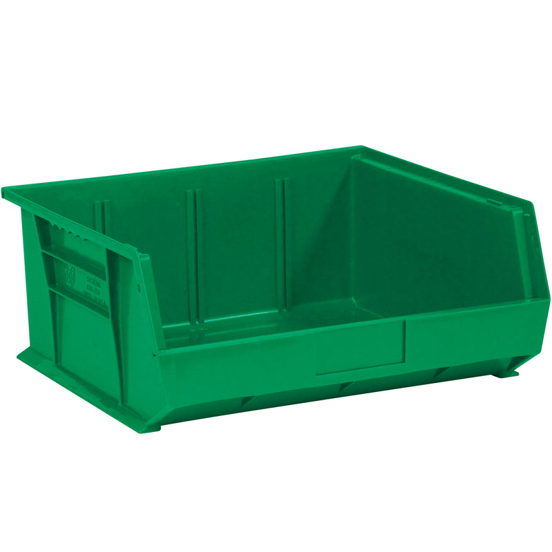14 3/4 x 16 1/2 x 7" Green Plastic Stack & Hang Bin Boxes (BINP1516G) Case Of 6