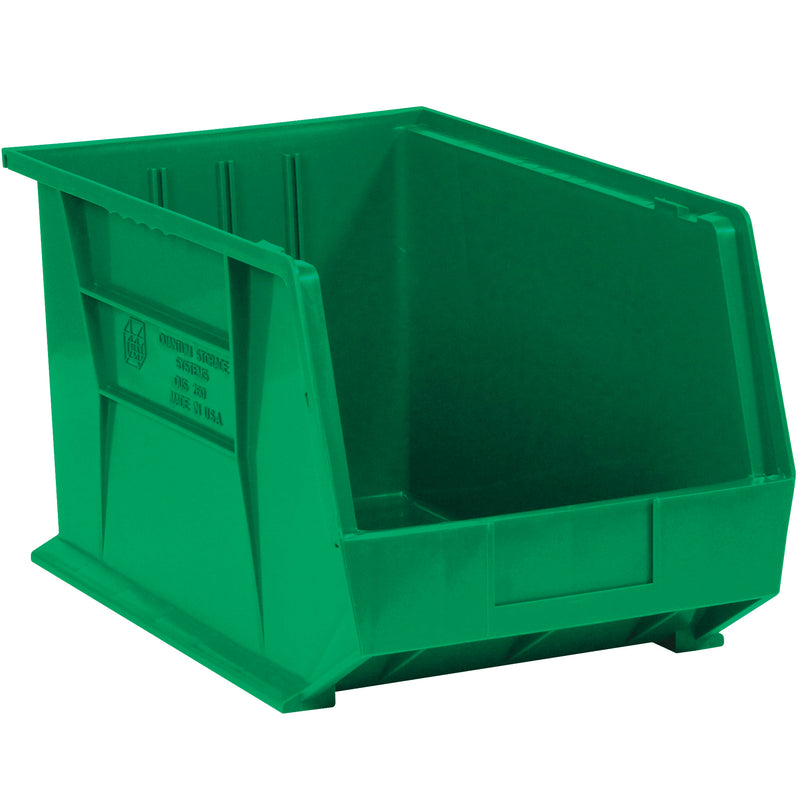 16 x 11 x 8" Green Plastic Stack & Hang Bin Boxes (BINP1611G) Case Of 4