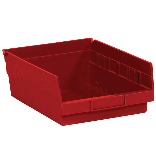 11 5/8 x 11 1/8 x 4" Red Plastic Shelf Bin Boxes (BINPS105R) Case Of 8