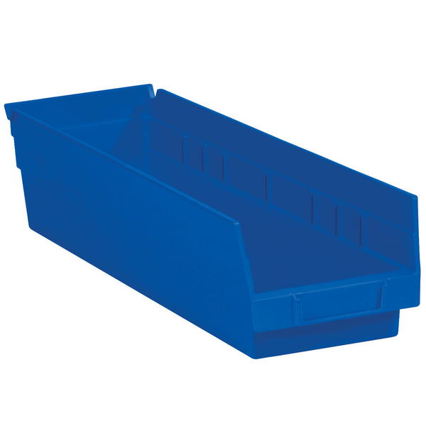 17 7/8 x 4 1/8 x 4" Blue Plastic Shelf Bin Boxes (BINPS111B) Case Of 20