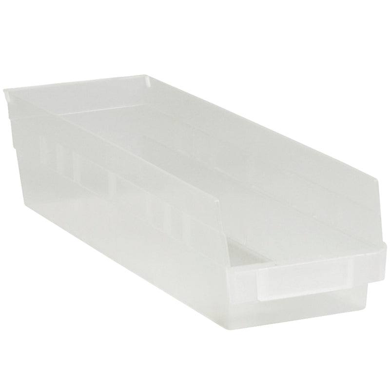 17 7/8 x 4 1/8 x 4" Clear Plastic Shelf Bin Boxes (BINPS111CL) Case Of 20