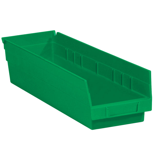 17 7/8 x 4 1/8 x 4" Green Plastic Shelf Bin Boxes (BINPS111G) Case Of 20