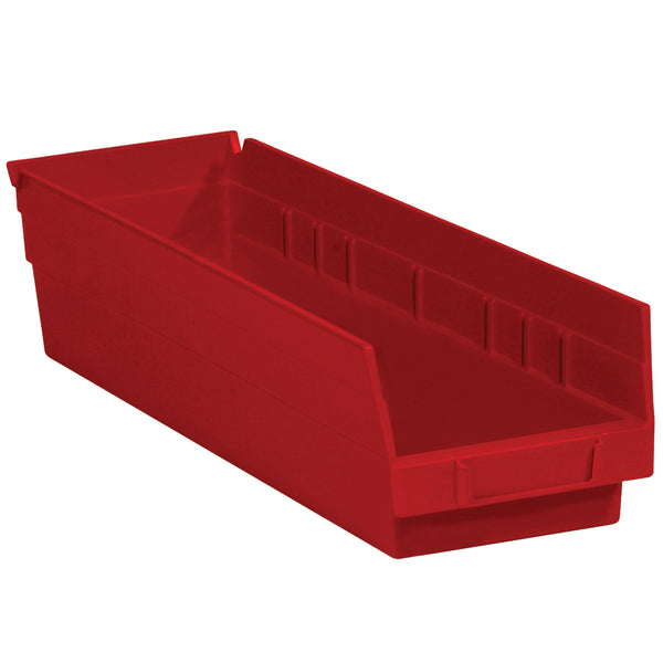 17 7/8 x 4 1/8 x 4" Red Plastic Shelf Bin Boxes (BINPS111R) Case Of 20