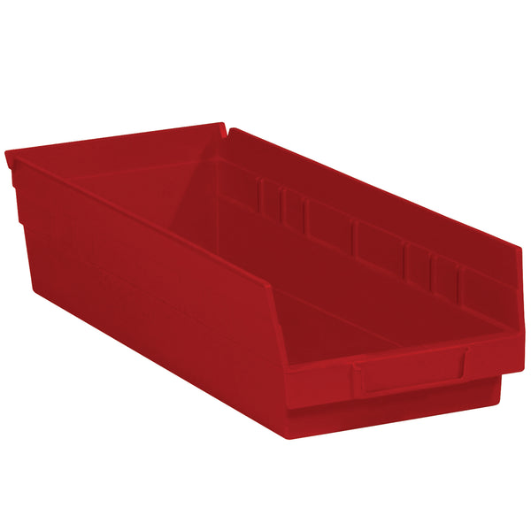 17 7/8 x 6 5/8 x 4" Red Plastic Shelf Bin Boxes (BINPS112R) Case Of 20