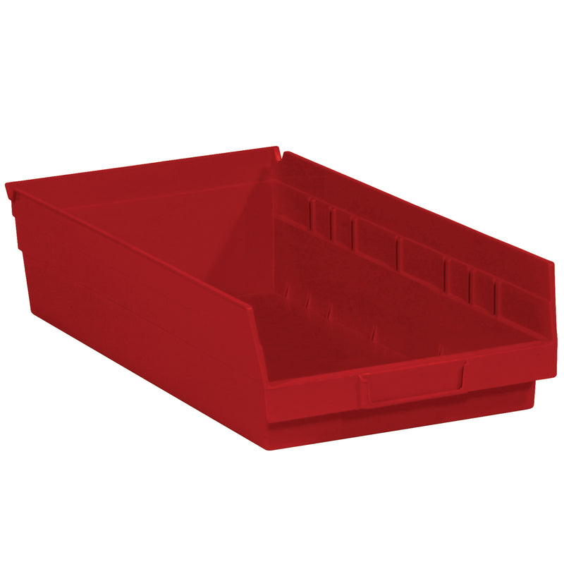 17 7/8 x 11 1/8 x 4" Red Plastic Shelf Bin Boxes (BINPS114R) Case Of 8