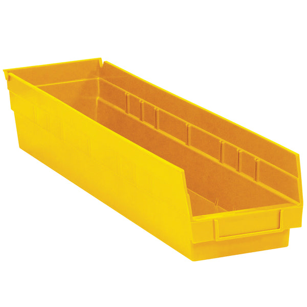 23 5/8 x 4 1/8 x 4" Yellow Plastic Shelf Bin Boxes (BINPS121Y) Case Of 16