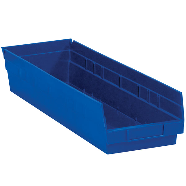 23 5/8 x 6 5/8 x 4" Blue Plastic Shelf Bin Boxes (BINPS122B) Case Of 8