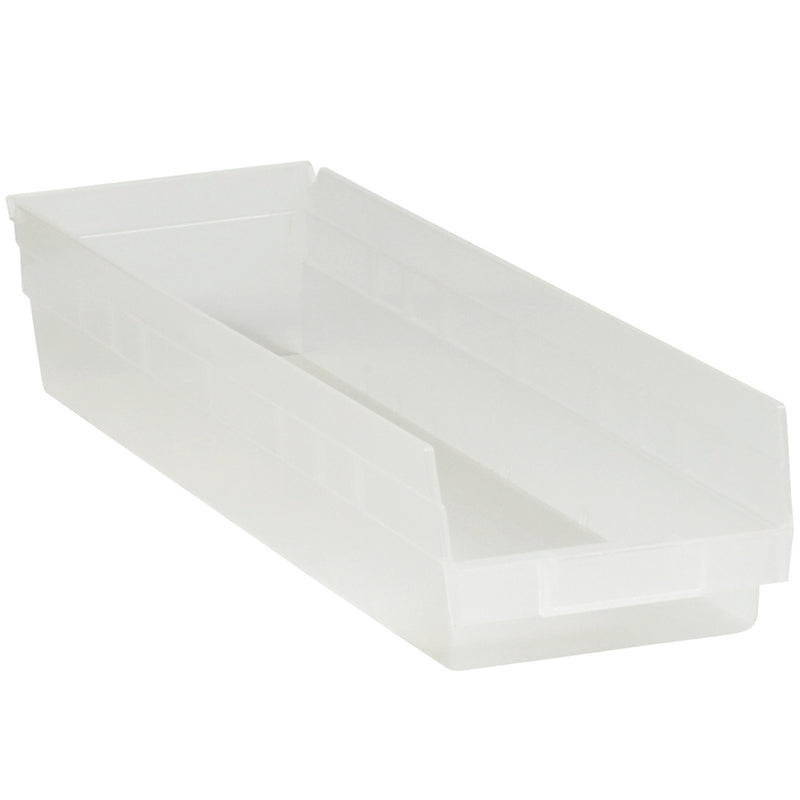 23 5/8 x 6 5/8 x 4" Clear Plastic Shelf Bin Boxes (BINPS122CL) Case Of 8