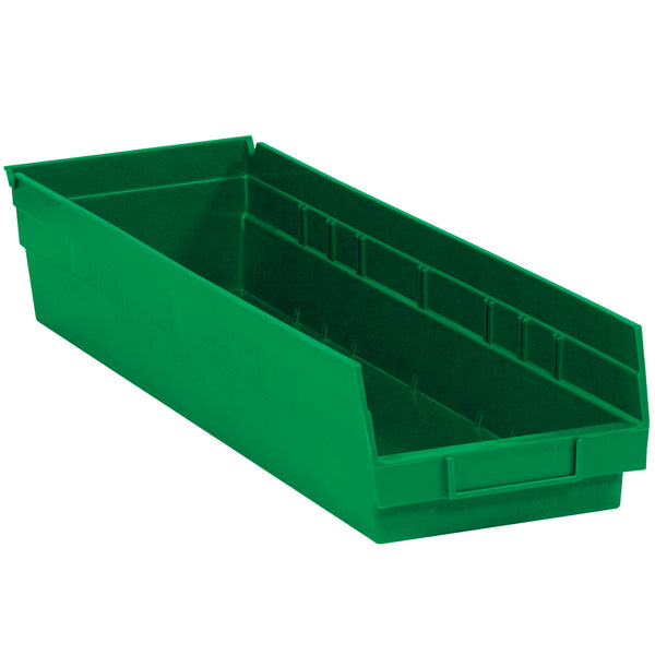 23 5/8 x 6 5/8 x 4" Green Plastic Shelf Bin Boxes (BINPS122G) Case Of 8