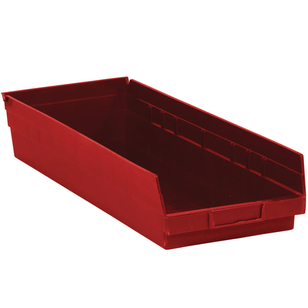 23 5/8 x 8 3/8 4" Red Plastic Shelf Bin Boxes (BINPS123R) Case Of 6