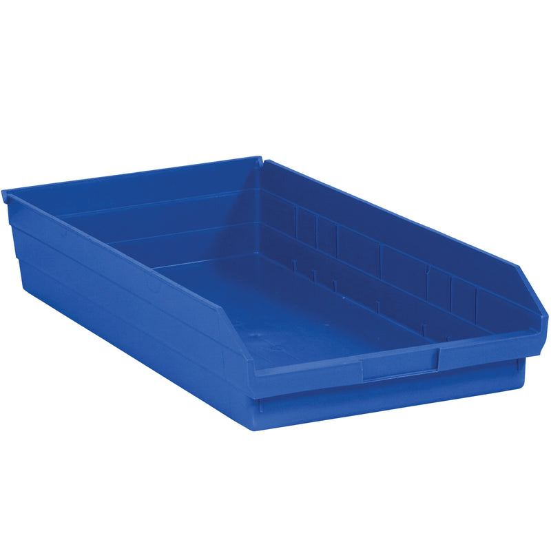 23 5/8 x 11 1/8 x 4" Blue Plastic Shelf Bin Boxes (BINPS124B) Case Of 6