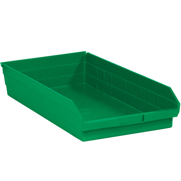 23 5/8 x 11 1/8 x 4" Green Plastic Shelf Bin Boxes (BINPS124G) Case Of 6