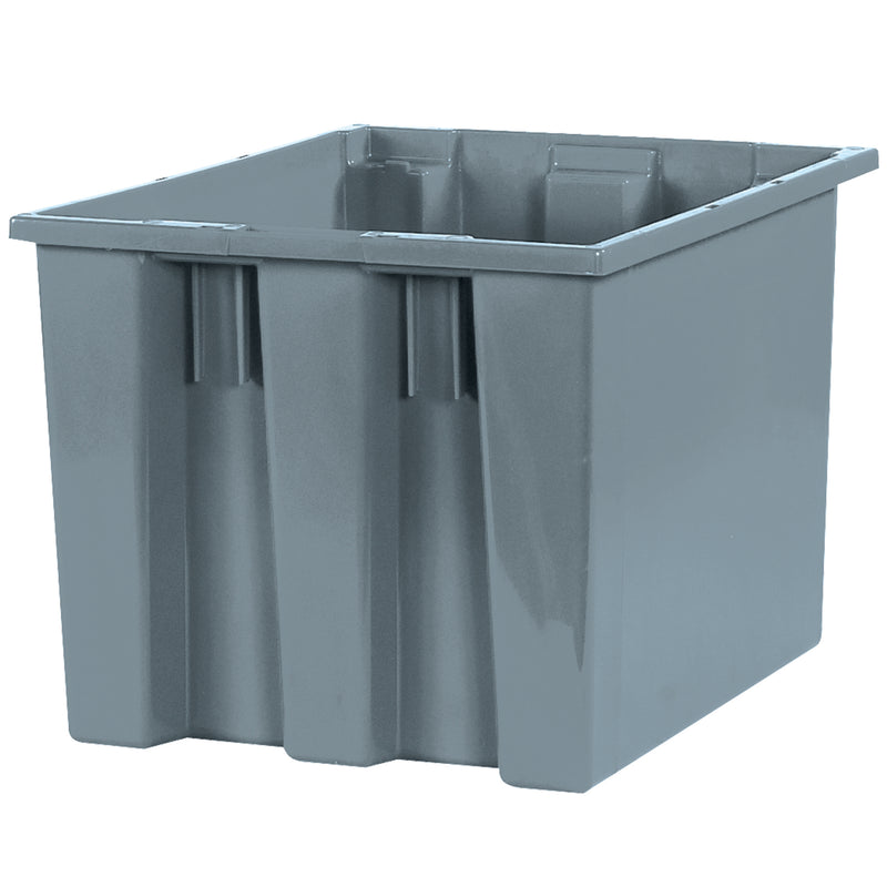 17 x 14 1/2 x 12 7/8" Gray Stack & Nest Containers (BINS118) Case Of 6
