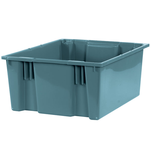 20 7/8 x 18 1/4 x 9 7/8" Gray Stack & Nest Containers (BINS121) Case Of 3