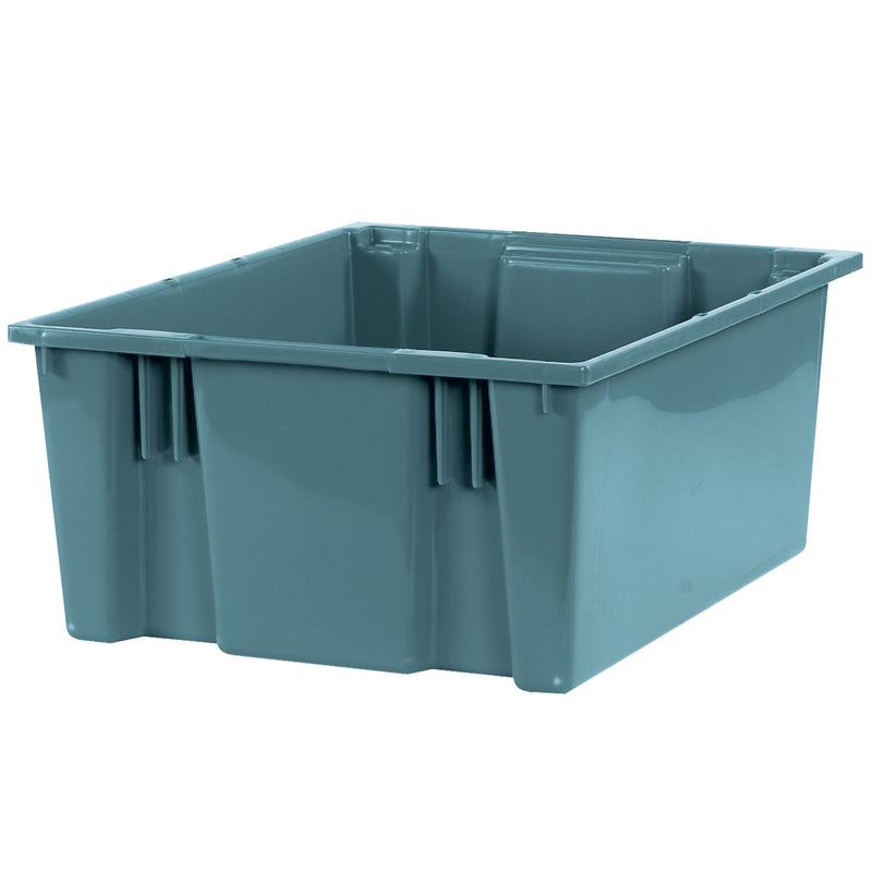 20 7/8 x 18 1/4 x 9 7/8" Gray Stack & Nest Containers (BINS121) Case Of 3