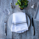 Arkwright Home® Mariposa Bistro NaPackin 18x22 Gray, Stripe, 120/Case (BISTRO-GY-CS) Case of 120