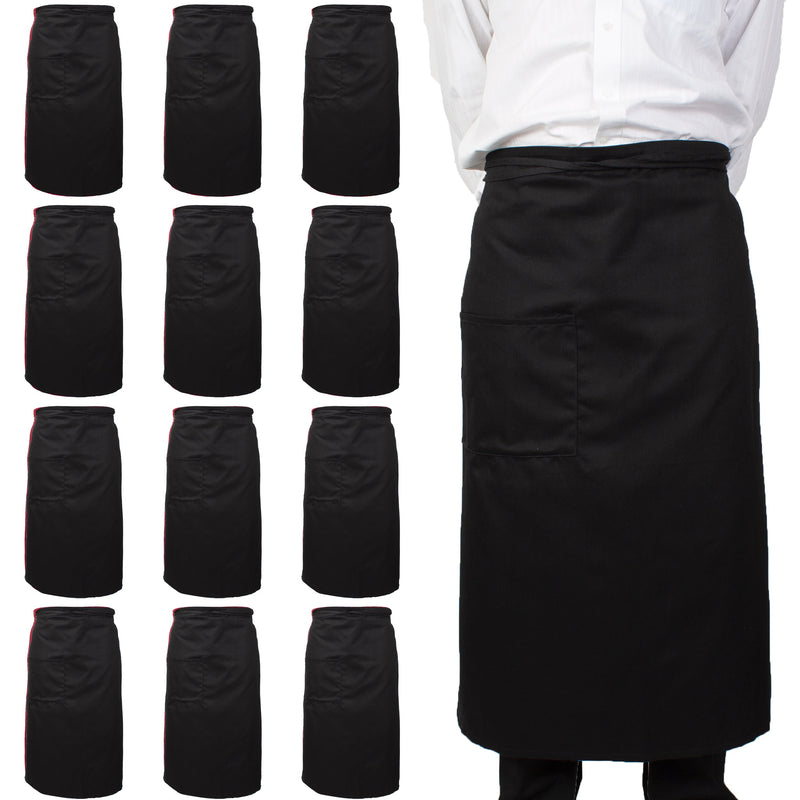 Arkwright Home Mariposa Bistro Apron 33x30 Black (12/Pack) (PNP-BISTROAPR-BLK) 12/PK