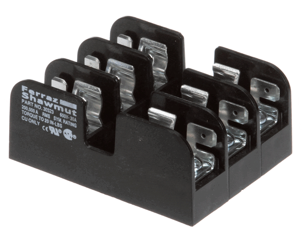 Bakers Pride 2E-P1166A Fuse Block; 3 Pole;30A;600V (BKP2E-P1166A) Each
