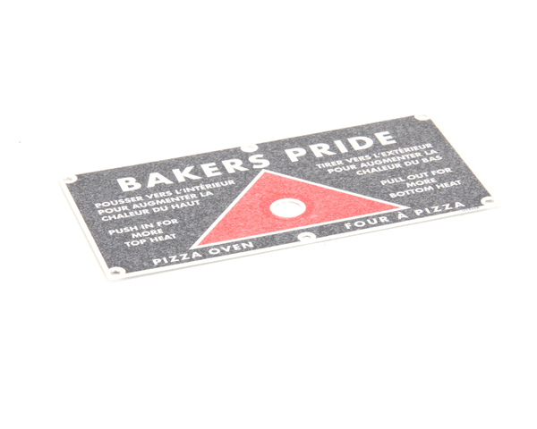 Bakers Pride As-U1224A Plate; Push/Pull [Bi-Lingual][ (BKPAS-U1224A) Each