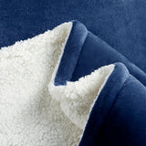 Arkwright Home® Host & Home Plush to Sherpa Bed Blanket Queen Navy, 4/Case (BLKT-PF-9090-NV) Case of 4