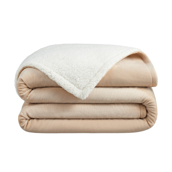 Host & Home Plush to Sherpa Blankets (Throw) 50x60 Tan (P-TH-PF-5060-TN) 1/EA
