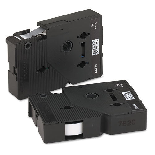 Brother TC Series Tape Cartridge for P Touch Labelers, Black on Clear Matte, 3/8&quot;W, 2/Pack (BRTTCMOZ) Pack of 2