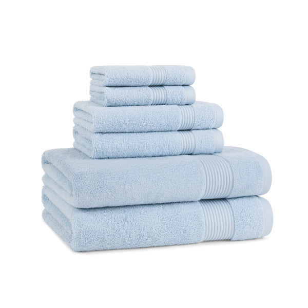 Host & Home 6pc Bath Towel Set Light Blue (P-BSET-HH-BLU) 6/PK