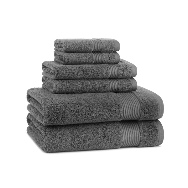 Host & Home 6pc Bath Towel Set Dark Grey (P-BSET-HH-DGY) 6/PK