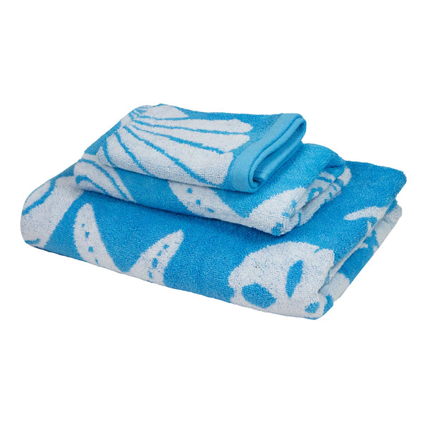 Arkwright Home Coastal Towel Set 3pc Blue (BSET-JQSHELL-BL) 3/PK