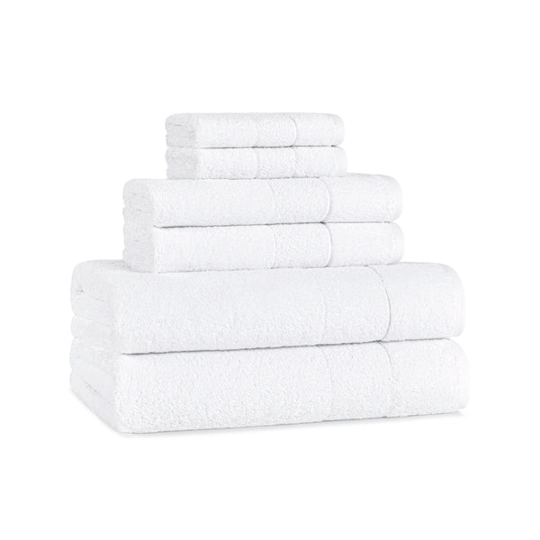 Aston & Arden Turkish 6 Piece Bathroom Towel Set - White (PNP-BST-TS-WHT) 1/SET